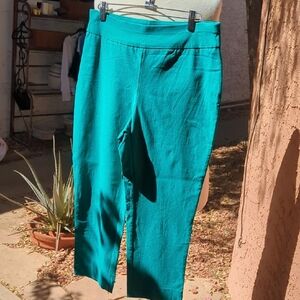 Chico's Teal Cropped Pull-On Pants